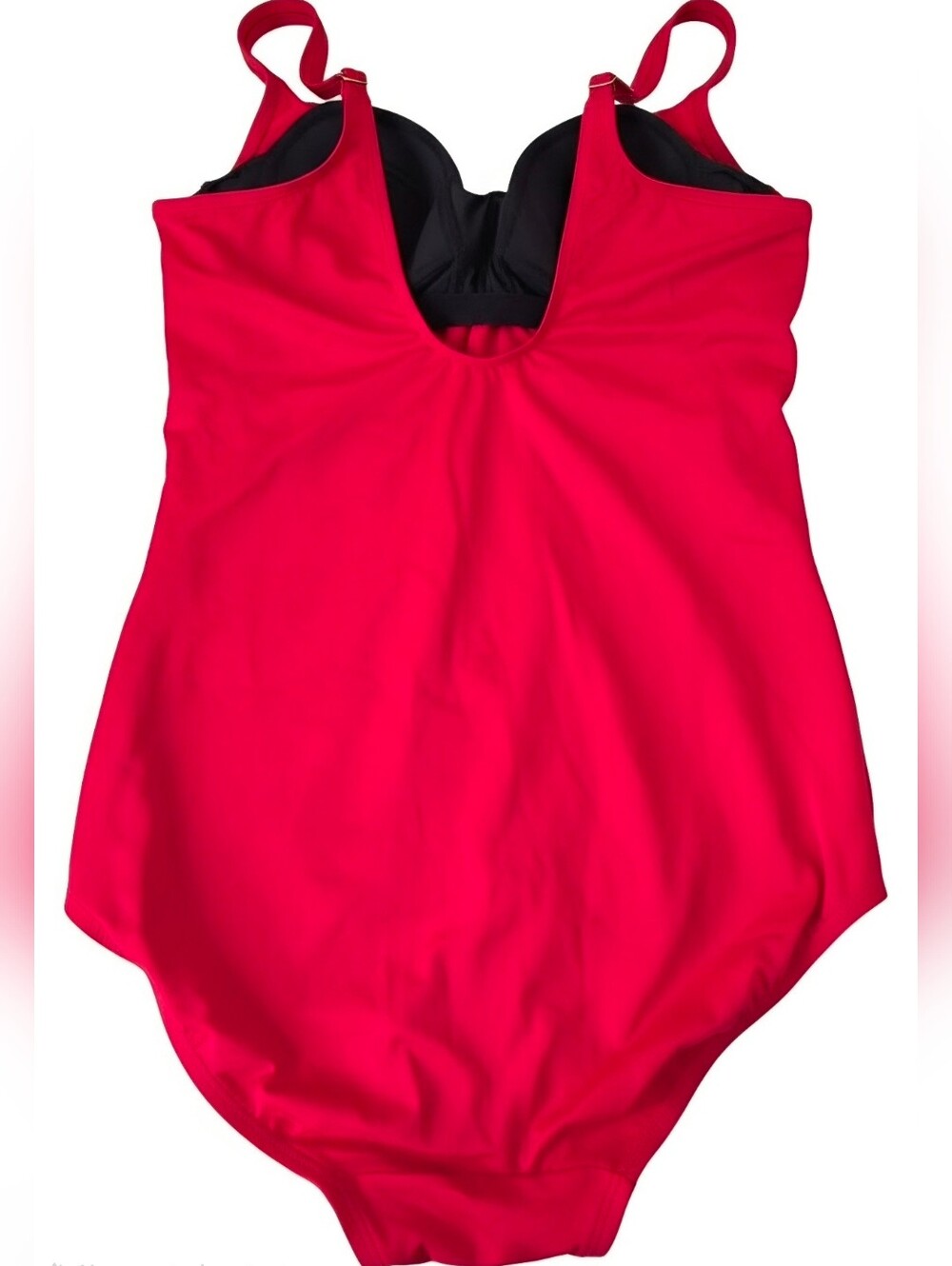 Miradonna Miraclesuit NEW Red Ruched Sz 18 Faux Wrap 1PC Tummy Control Swimsuit - Picture 3 of 15